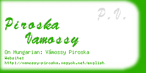 piroska vamossy business card